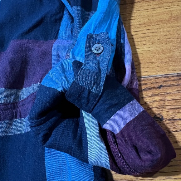 Joe Fresh - Madras Tunic - Burgundy Stripe Plaid - Size S - Picture 2 of 6